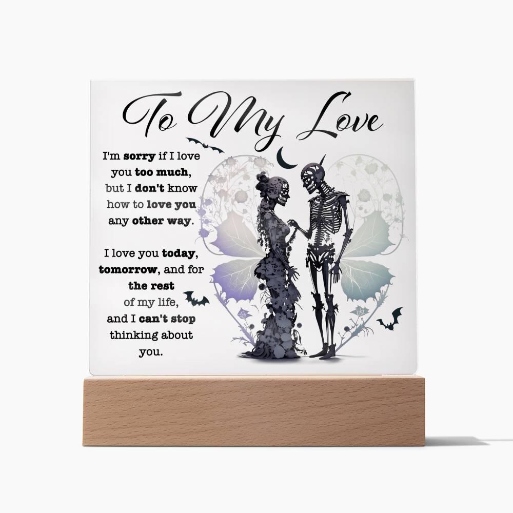 Halloween 'To My Love' Acrylic Square Plaque - Real Rad Boutique