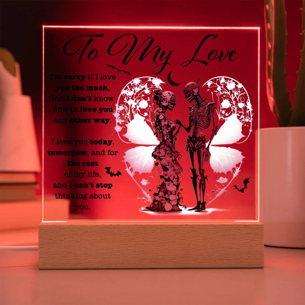 Halloween 'To My Love' Acrylic Square Plaque - Real Rad Boutique