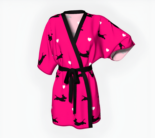 Hot Pink Heart Robe - Real Rad Boutique