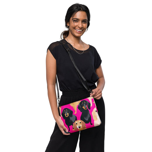 Hot Pink Hounds - Dachshund Crossbody Purse - Real Rad Boutique