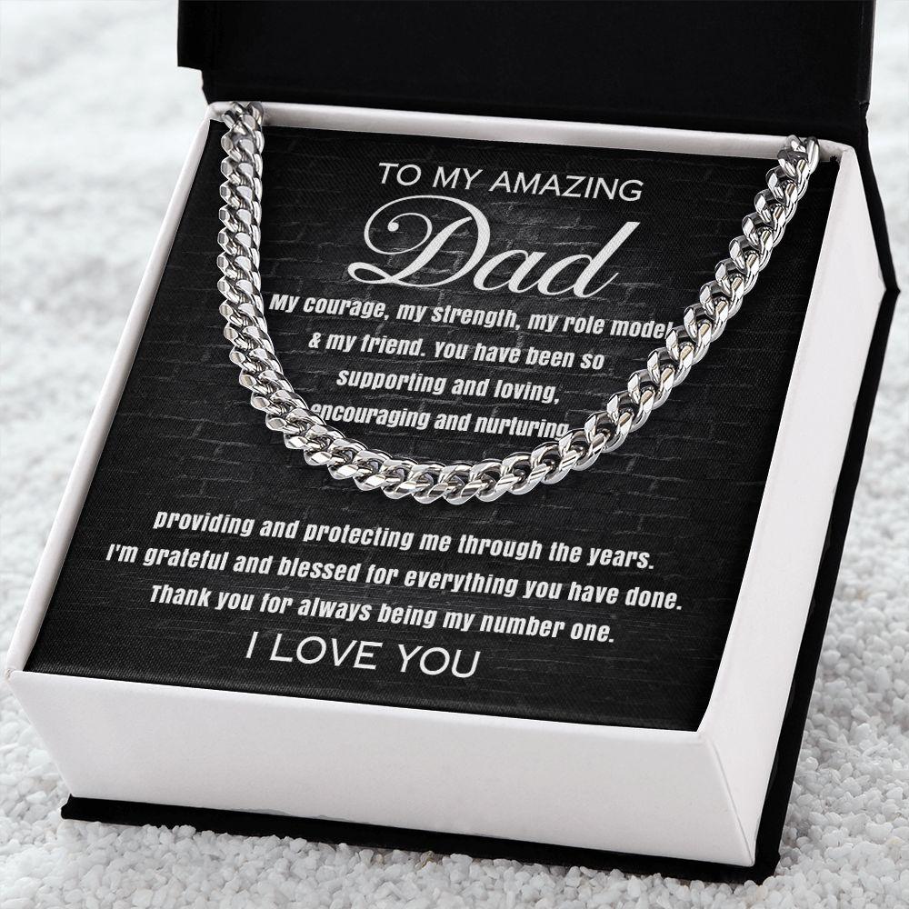 'I'm Grateful Dad' Cuban Link Chain - Real Rad Boutique