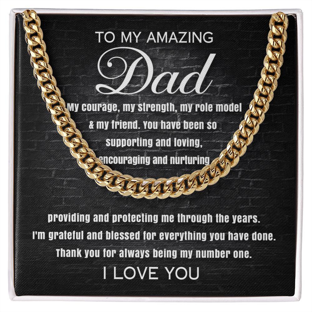 'I'm Grateful Dad' Cuban Link Chain - Real Rad Boutique