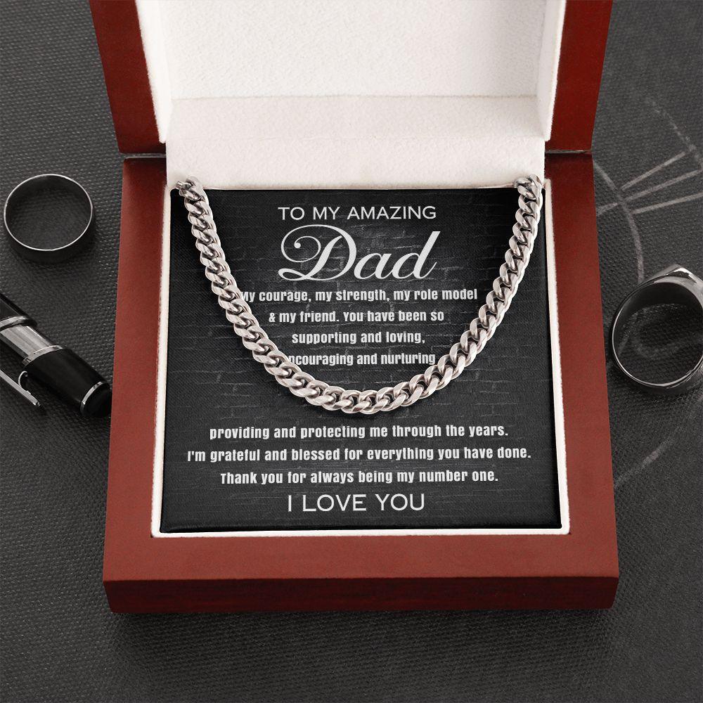 'I'm Grateful Dad' Cuban Link Chain - Real Rad Boutique