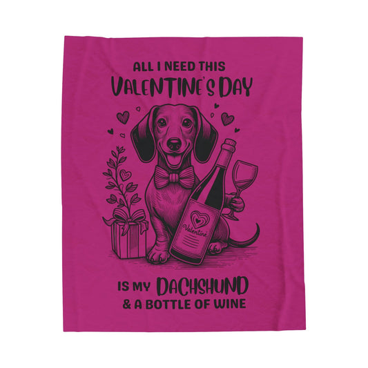 Laugh, Snuggle, Sip - Dachshund Velveteen Plush Blanket - Real Rad Boutique