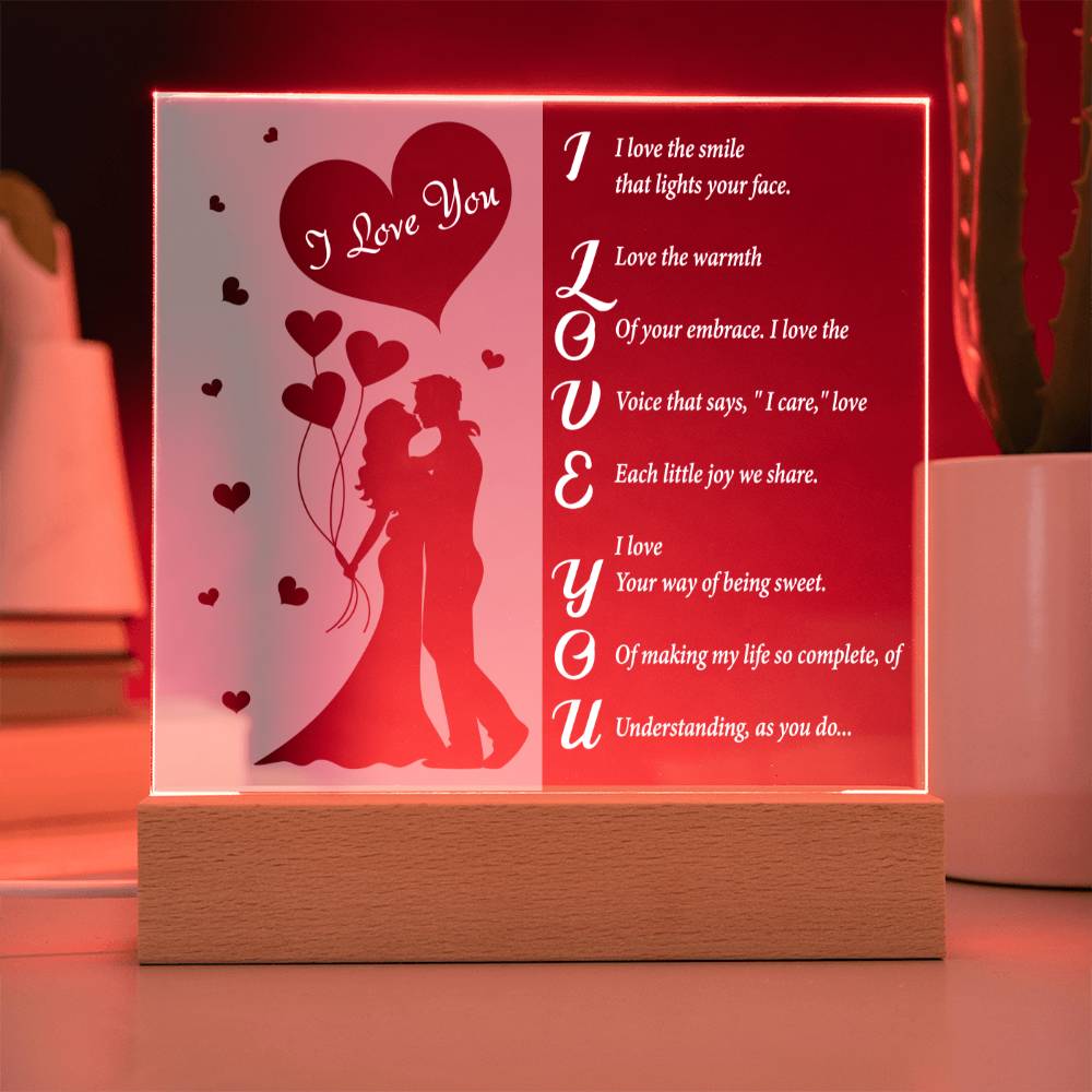 LOVE - Acrylic Square Plaque - Real Rad Boutique