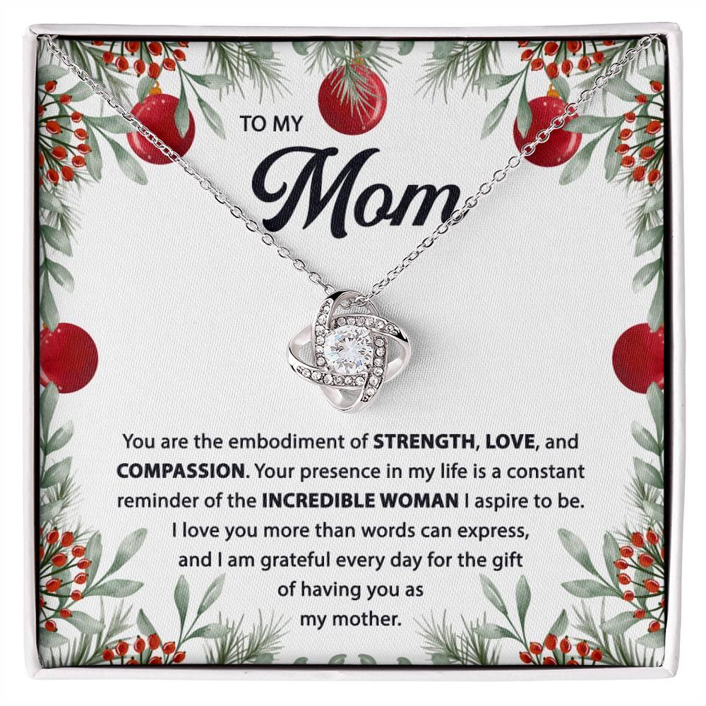 Mom 'A Tribute to Strength, Love, and Compassion' Love Knot Necklace - Real Rad Boutique