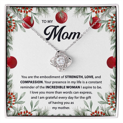 Mom 'A Tribute to Strength, Love, and Compassion' Love Knot Necklace - Real Rad Boutique