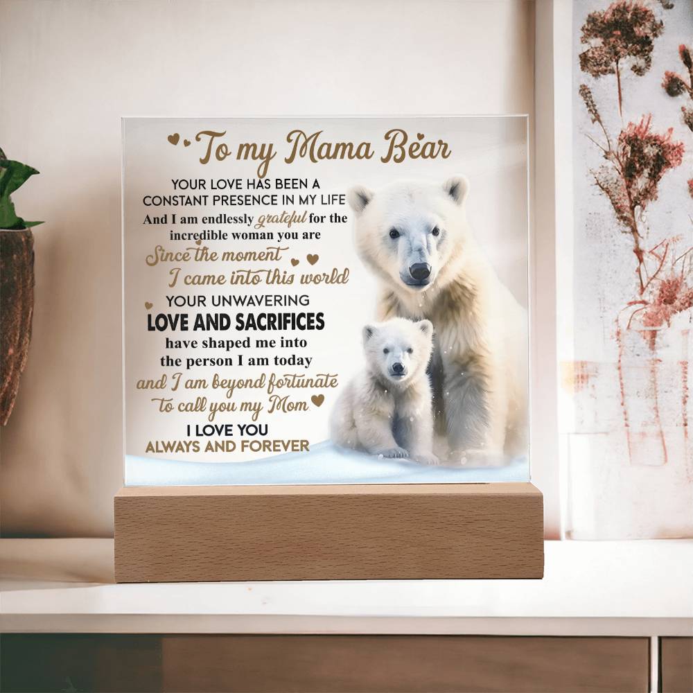 Mom 'Mama Bear's Embrace' - Acrylic Square Plaque - Real Rad Boutique