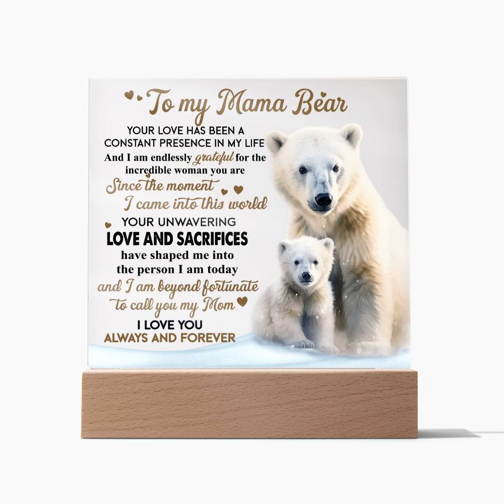 Mom 'Mama Bear's Embrace' - Acrylic Square Plaque - Real Rad Boutique