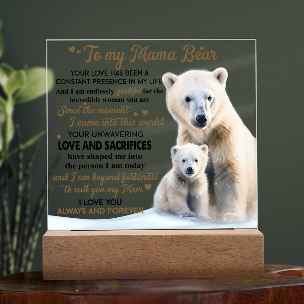 Mom 'Mama Bear's Embrace' - Acrylic Square Plaque - Real Rad Boutique