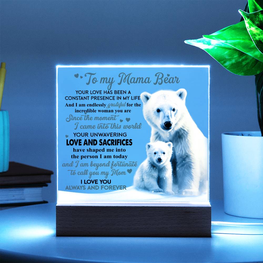 Mom 'Mama Bear's Embrace' - Acrylic Square Plaque - Real Rad Boutique