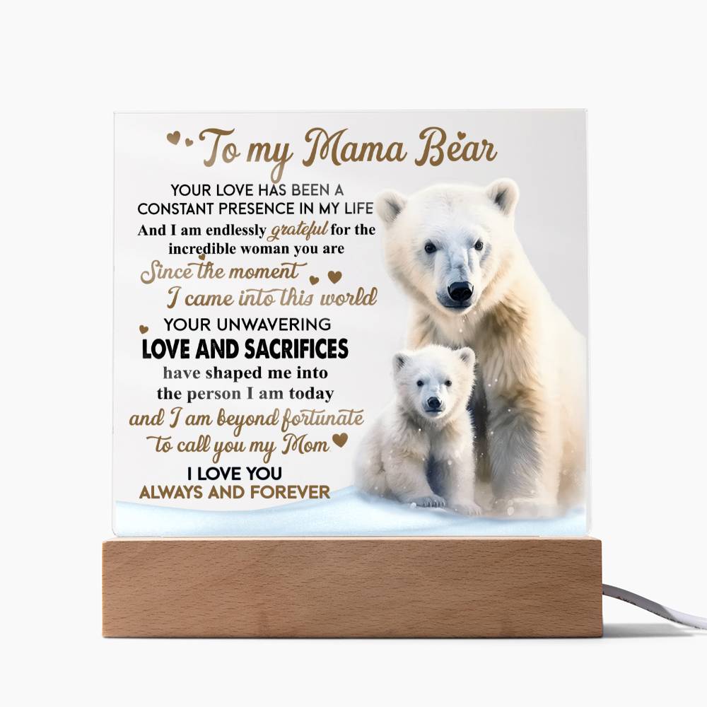 Mom 'Mama Bear's Embrace' - Acrylic Square Plaque - Real Rad Boutique