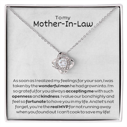 Mother-In-Law 'Culinary Survivor' - Love Knot Necklace - Real Rad Boutique