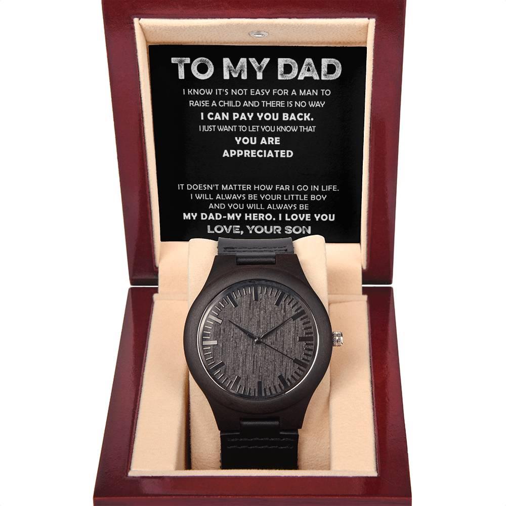 "My Dad, My Hero' Wooden Watch - Real Rad Boutique