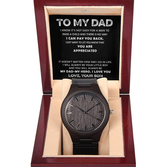 "My Dad, My Hero' Wooden Watch - Real Rad Boutique