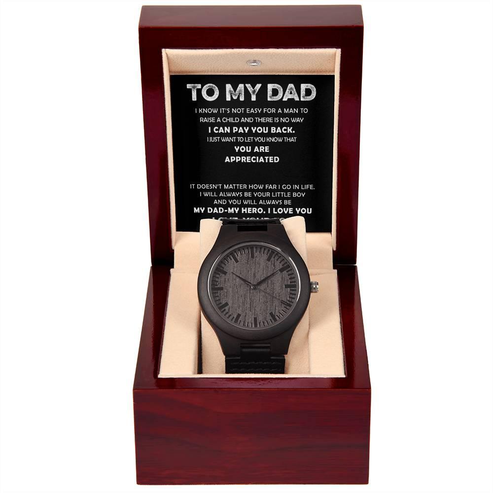 "My Dad, My Hero' Wooden Watch - Real Rad Boutique