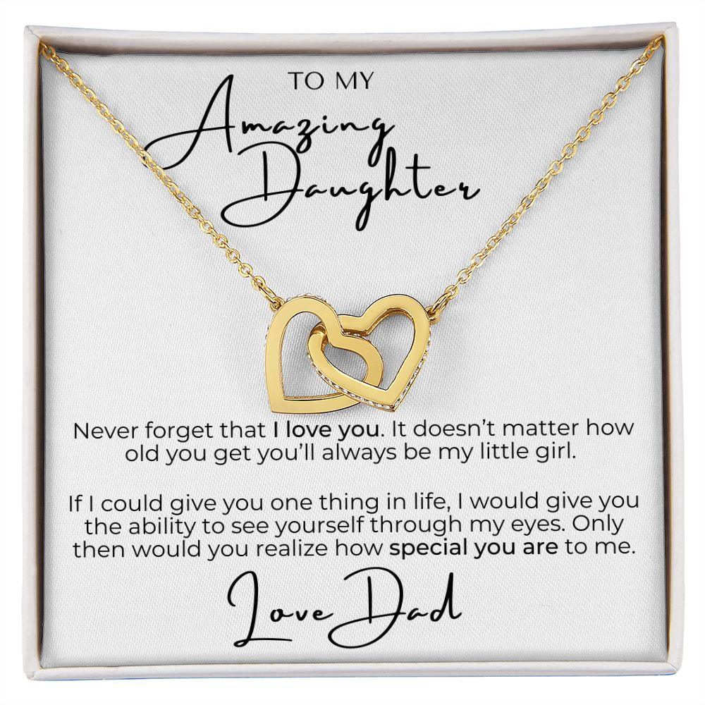 'Never Forget I Love You' Interlocking Hearts Necklace - Real Rad Boutique