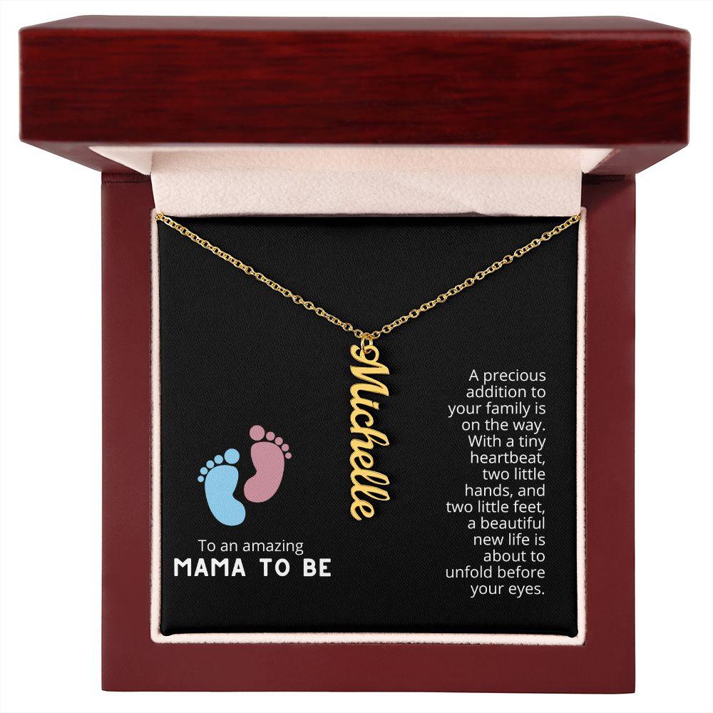 'New Precious Addition' Vertical Name Necklace - Real Rad Boutique