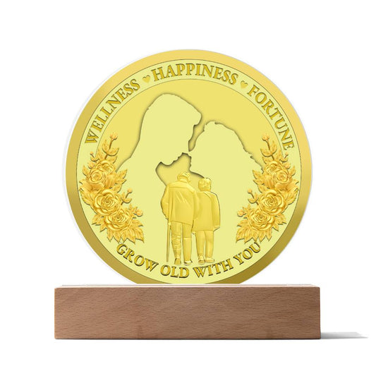 Nurturing Wellness, Cultivating Happiness, Embracing Fortune - Acrylic Circle Plaque - Real Rad Boutique