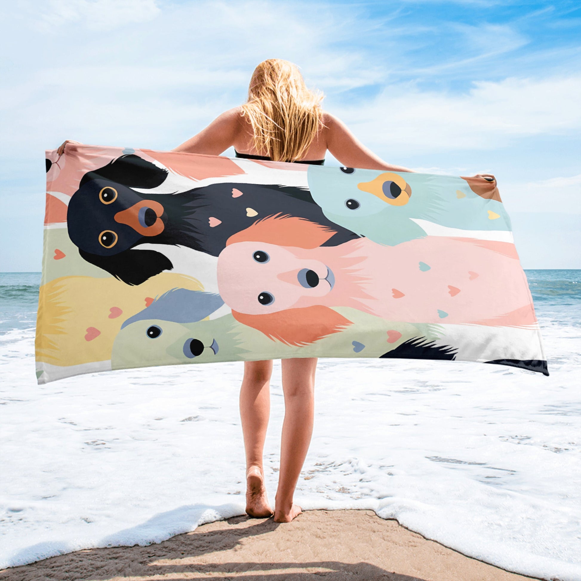 Pastel Paws - Dachshund Beach Towel - Real Rad Boutique