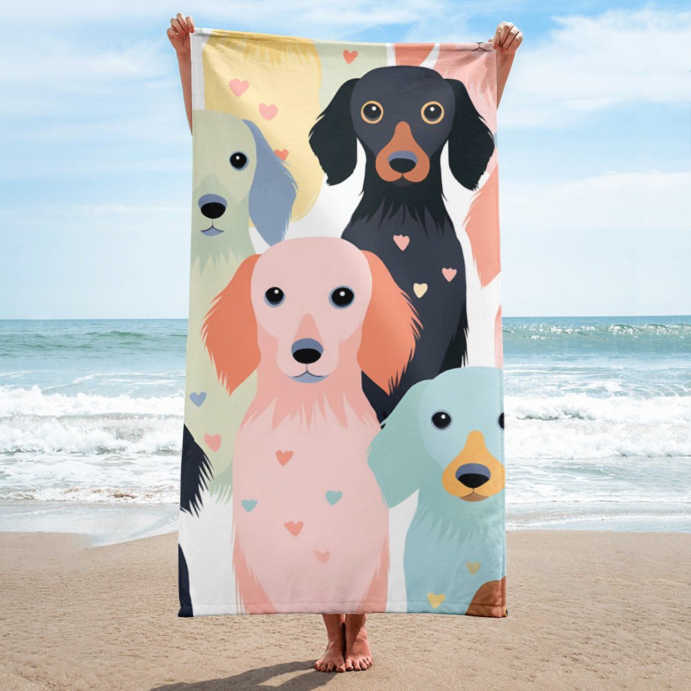 Pastel Paws - Dachshund Beach Towel - Real Rad Boutique