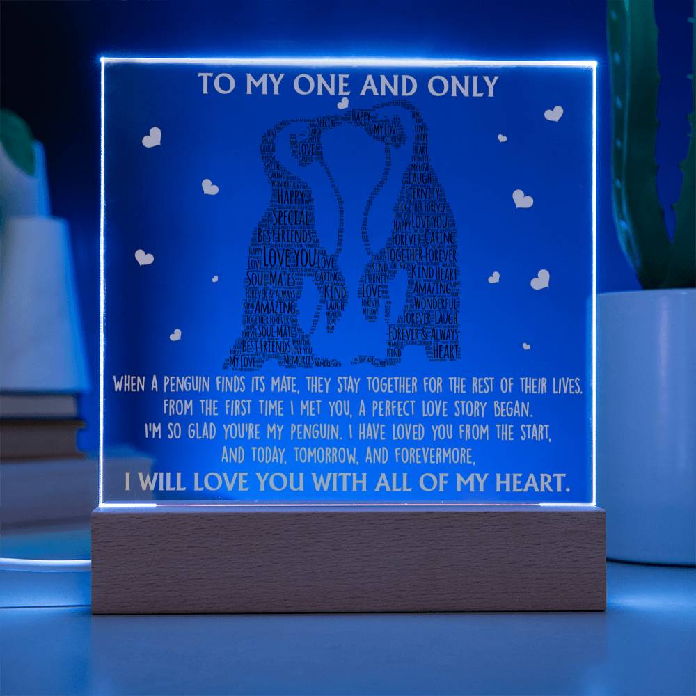 Penguin Love Chronicle - Acrylic Square Plaque - Real Rad Boutique