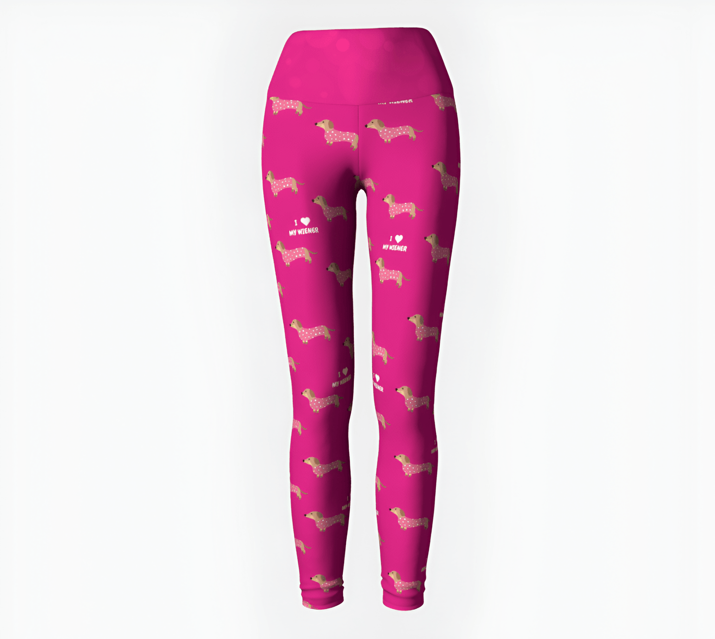 Pink Wiener Love - Dachshund Yoga Leggings - Real Rad Boutique