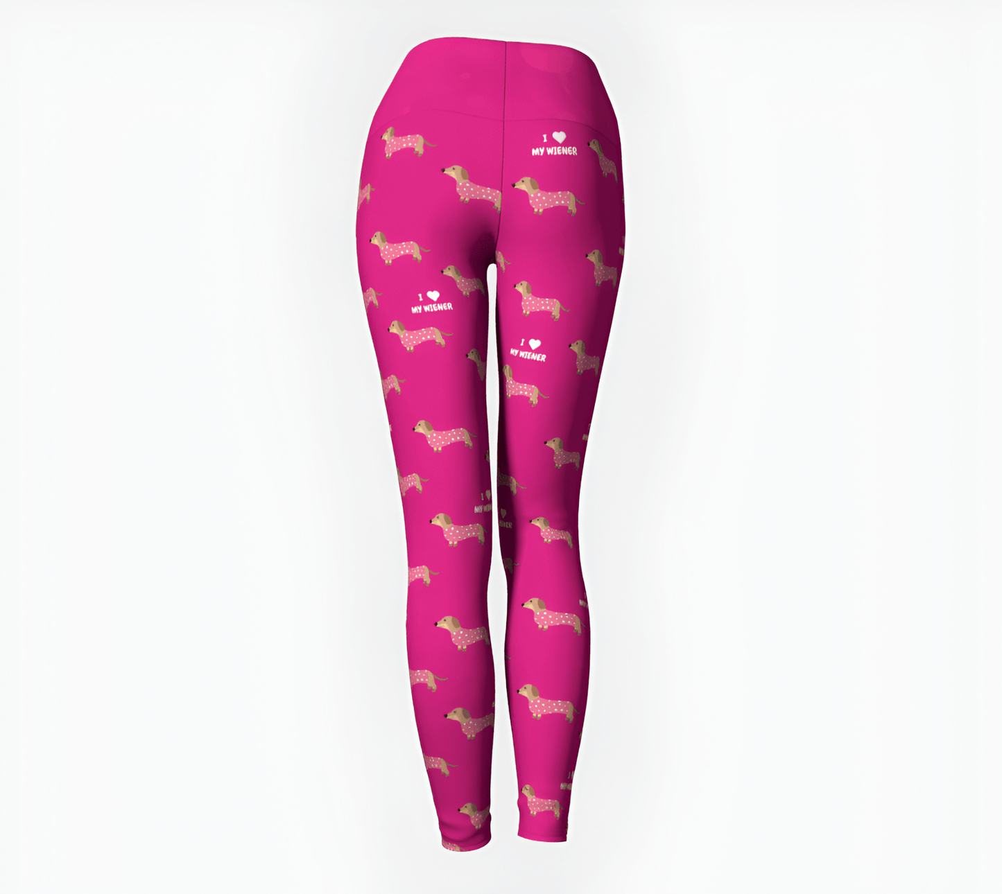 Pink Wiener Love - Dachshund Yoga Leggings - Real Rad Boutique