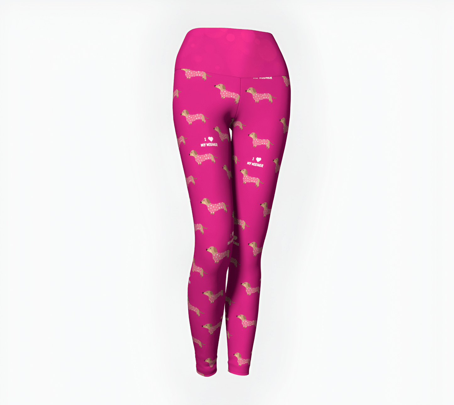 Pink Wiener Love - Dachshund Yoga Leggings - Real Rad Boutique