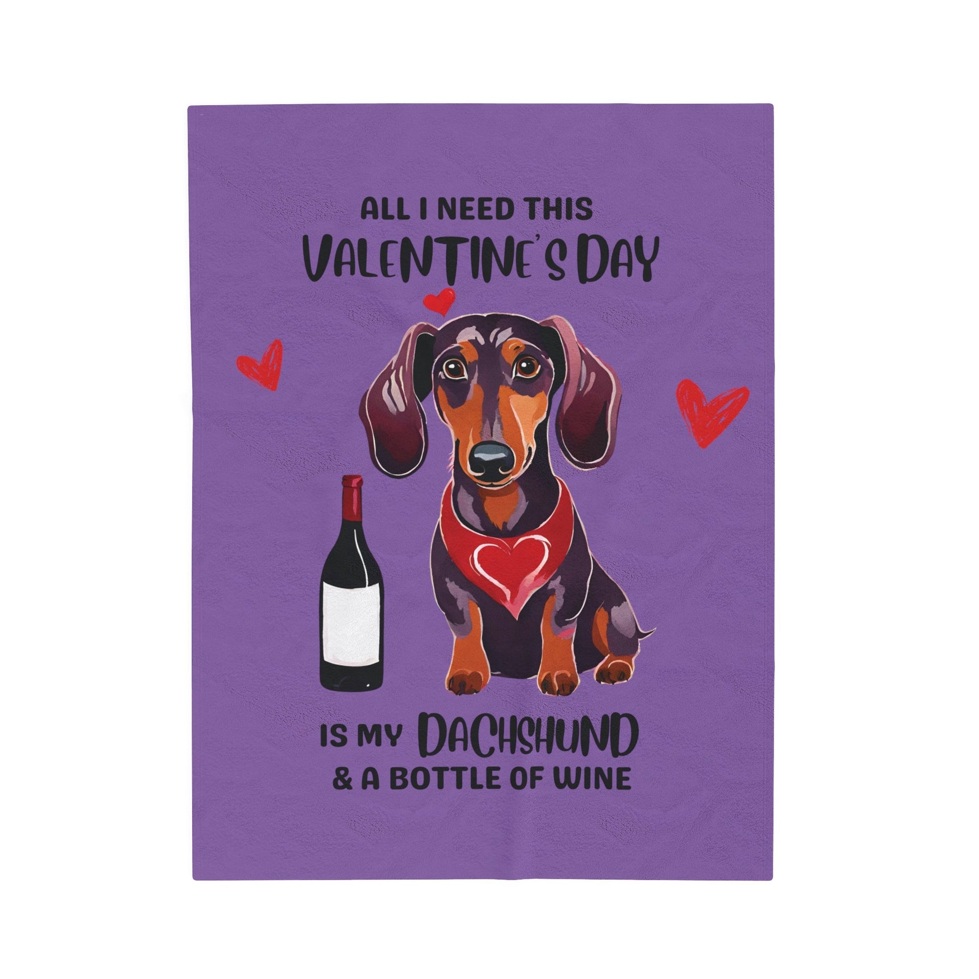 Playful Wine and Wiener's - Dachshund Velveteen Plush Blanket - Real Rad Boutique