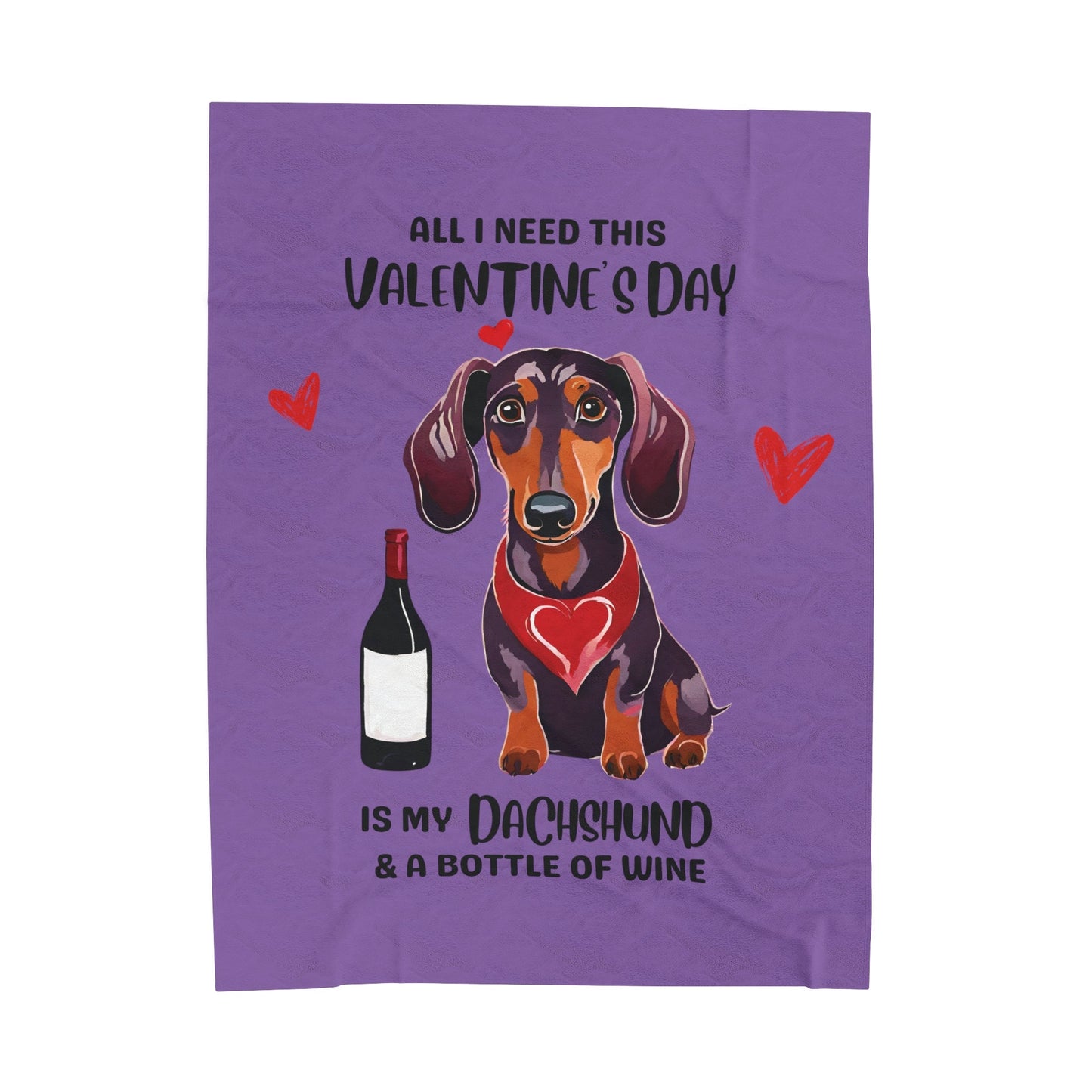 Playful Wine and Wiener's - Dachshund Velveteen Plush Blanket - Real Rad Boutique