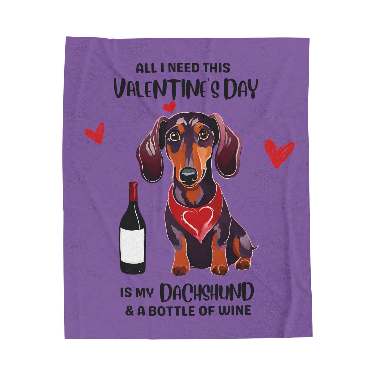 Playful Wine and Wiener's - Dachshund Velveteen Plush Blanket - Real Rad Boutique