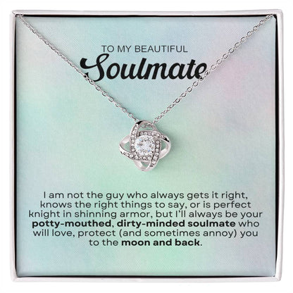 'Potty-Mouthed Soulmates Forever' - Love Knot Necklace - Real Rad Boutique