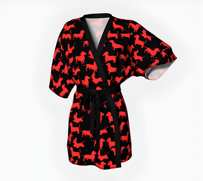 Radiant Red - Dachshund Kimono Robe - Real Rad Boutique