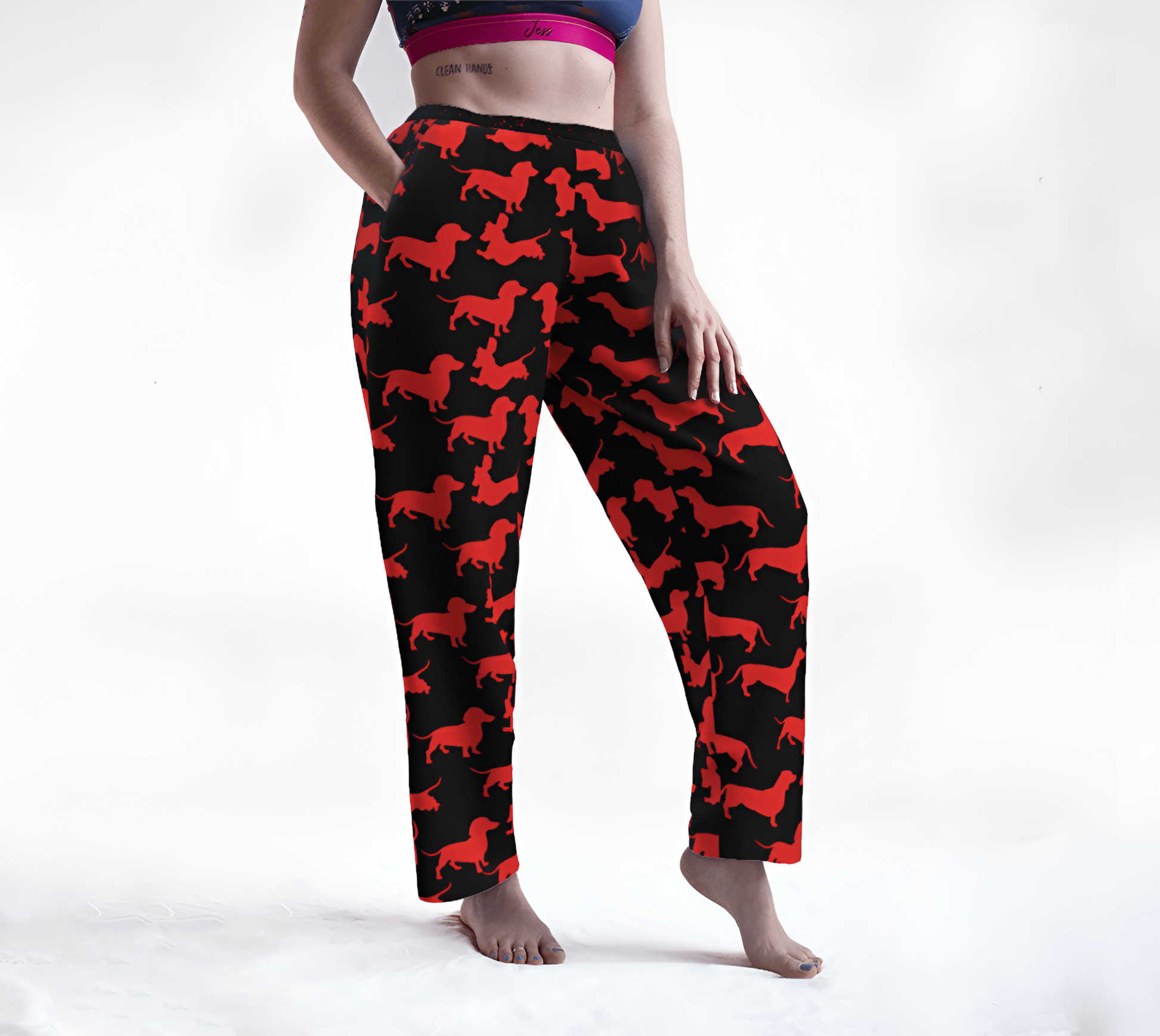 Radiant Red - Dachshund Lounge Pants - Real Rad Boutique