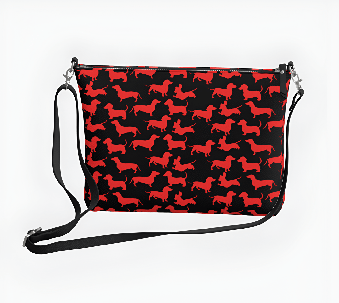 Radiant Red - Dachshund Vegan Leather Crossbody Purse - Real Rad Boutique