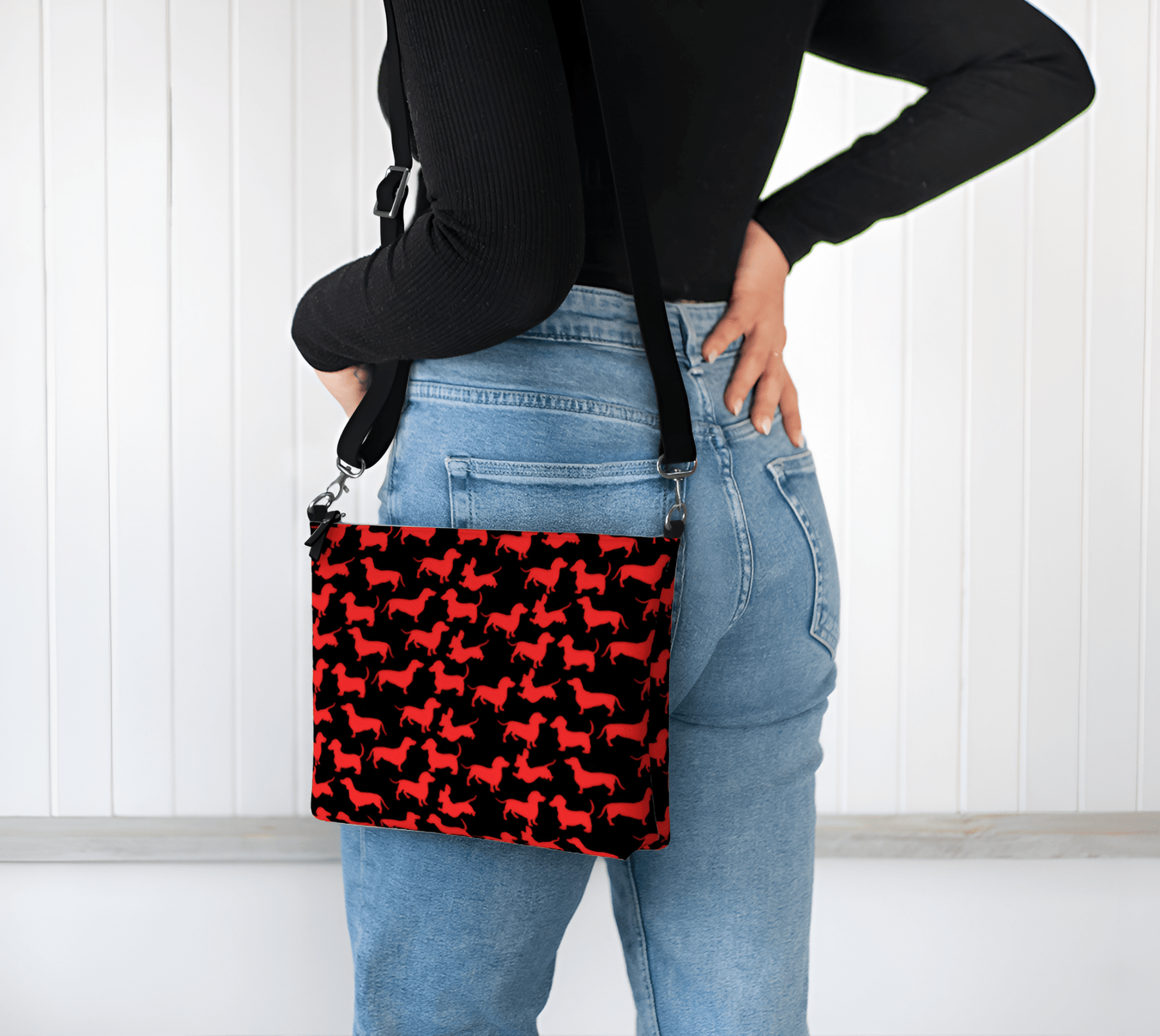 Radiant Red - Dachshund Vegan Leather Crossbody Purse - Real Rad Boutique