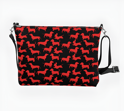 Radiant Red - Dachshund Vegan Leather Crossbody Purse - Real Rad Boutique