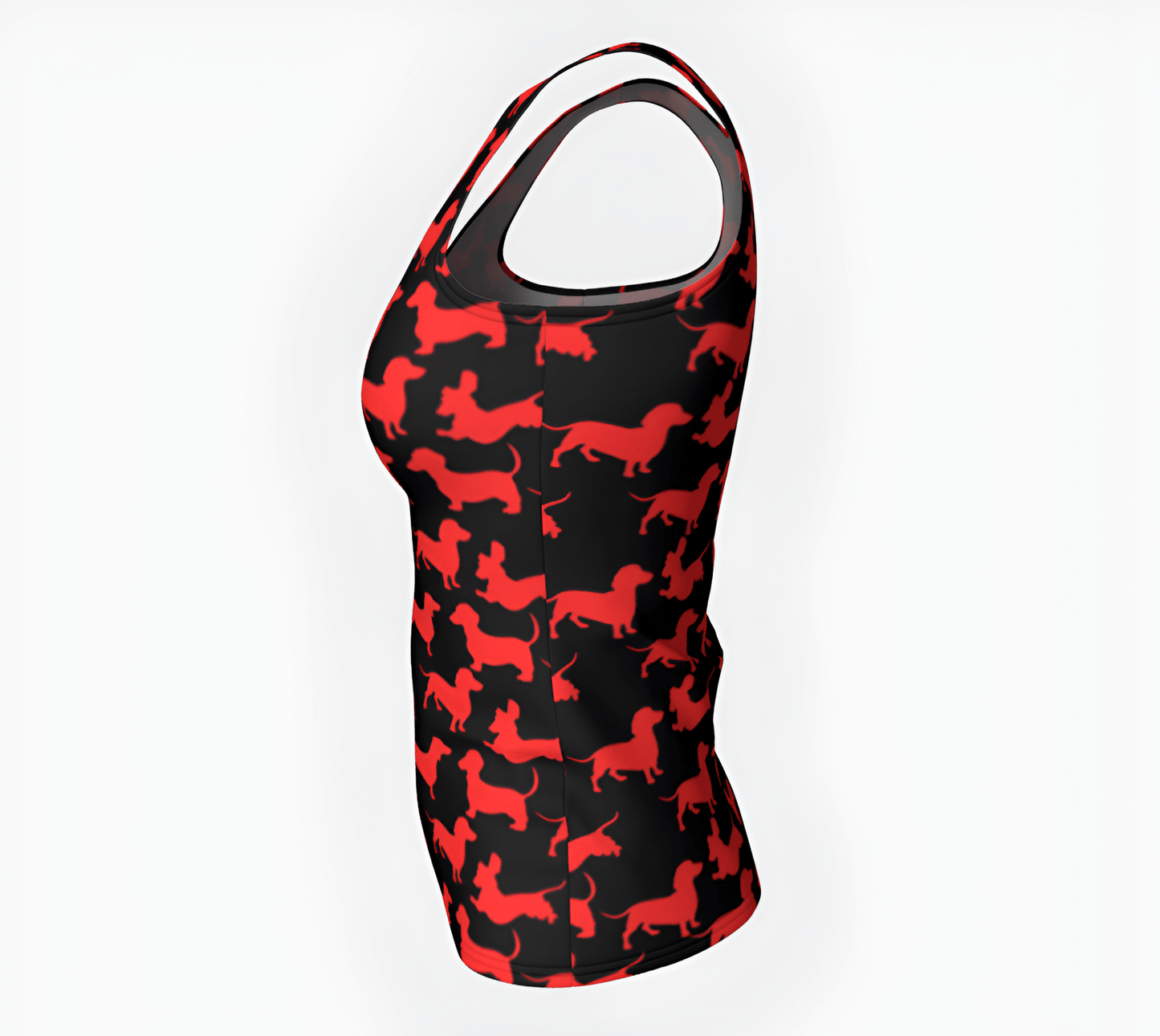 Radient Red - Dachshund Fitted Tank Top - Real Rad Boutique