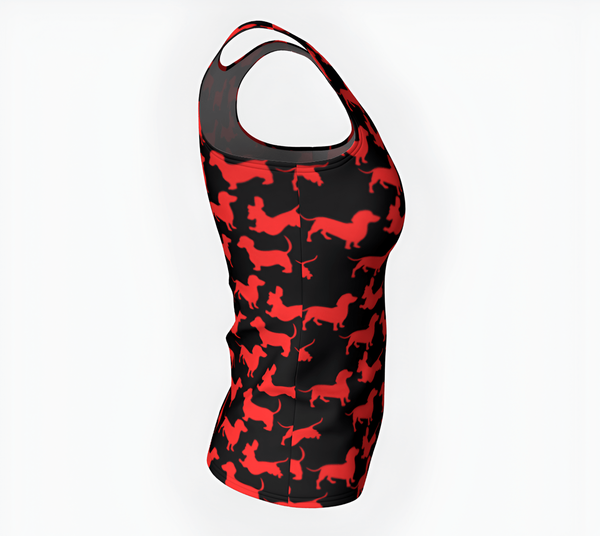 Radient Red - Dachshund Fitted Tank Top - Real Rad Boutique