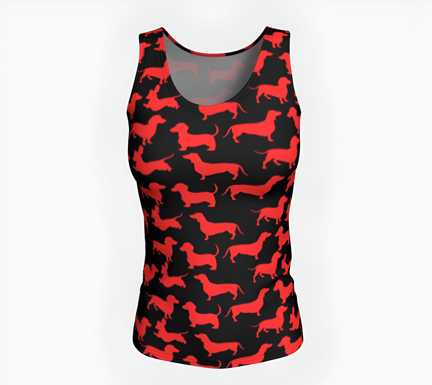 Radient Red - Dachshund Fitted Tank Top - Real Rad Boutique