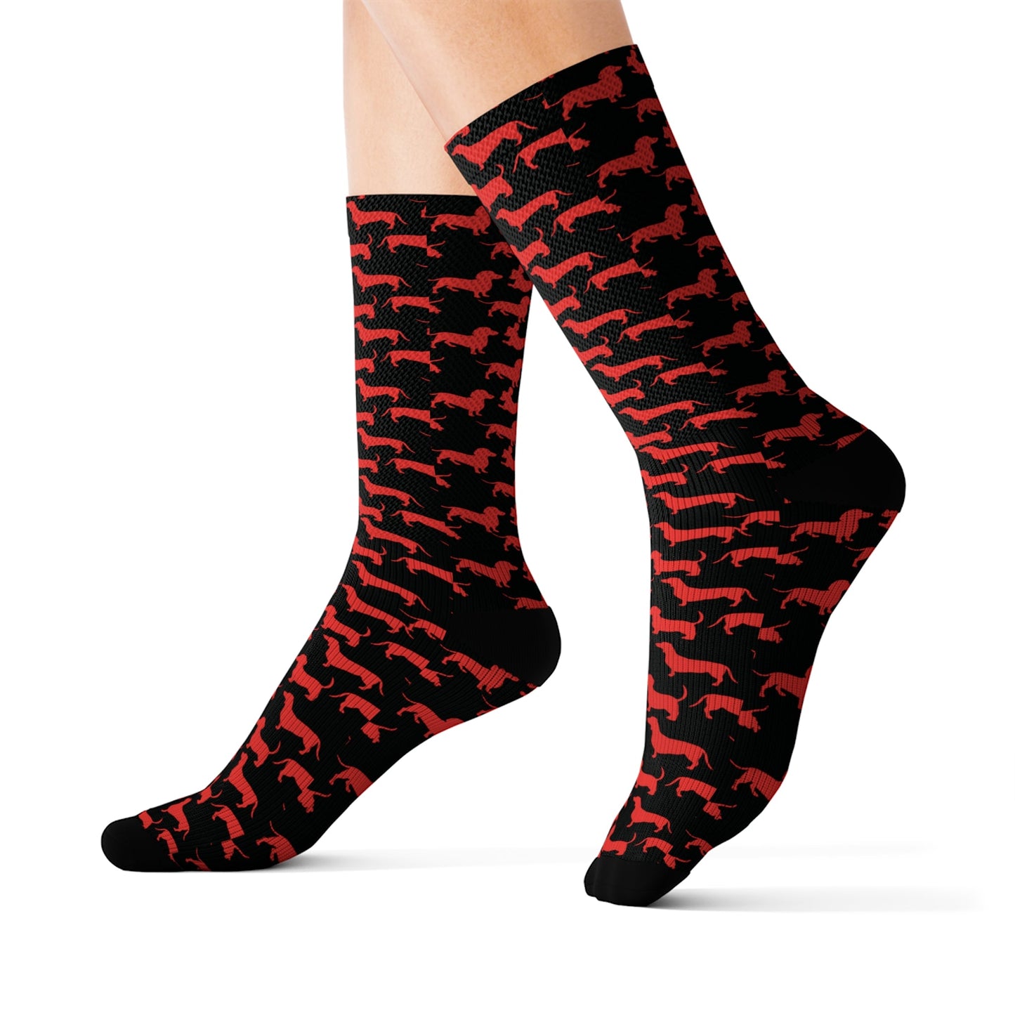 Red Dachshund Parade - Dachshund Socks - Real Rad Boutique