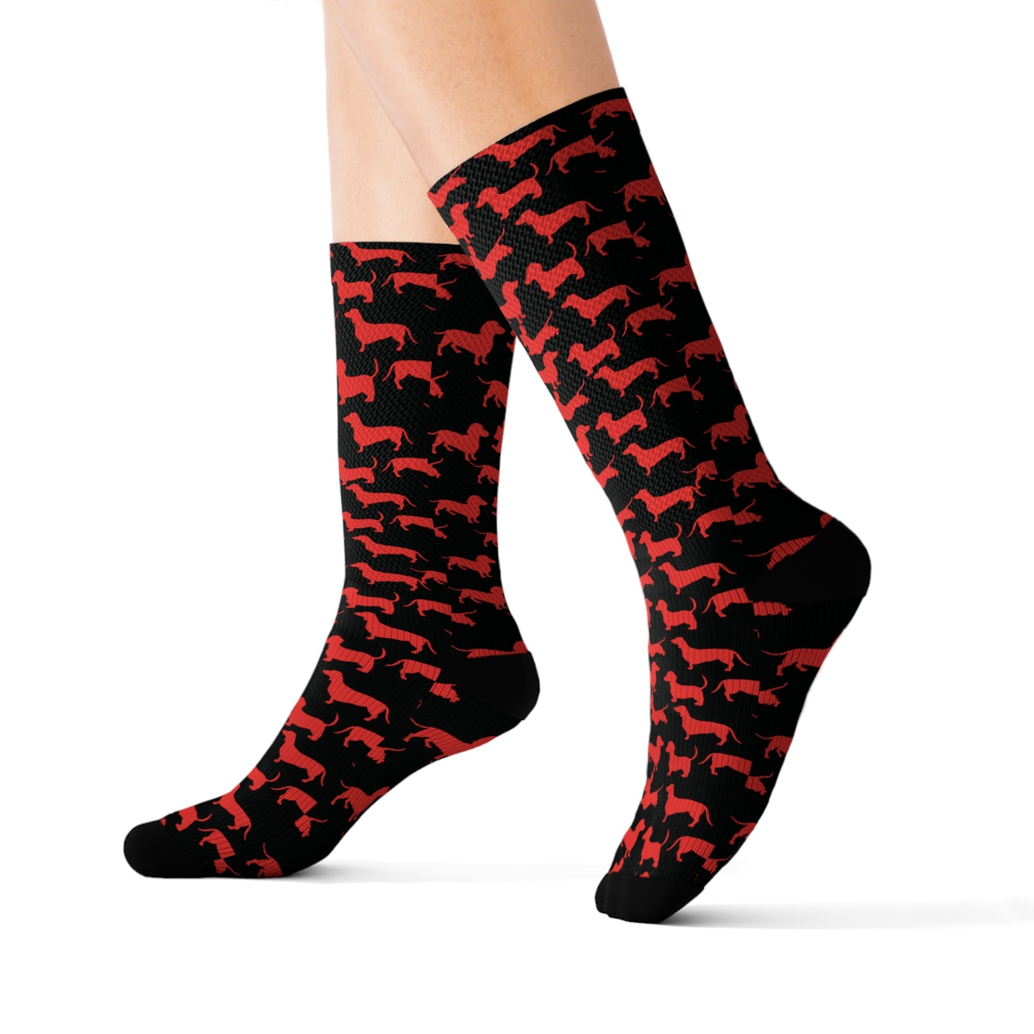 Red Dachshund Parade - Dachshund Socks