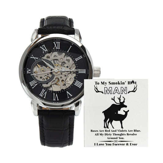 'Smokin' HOT Romance' - Men's Openwork Watch - Real Rad Boutique