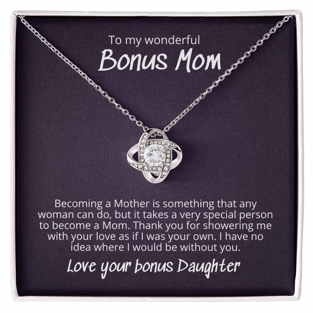 'Special Bonus Mom - Daughter' Love Knot Necklace - Real Rad Boutique