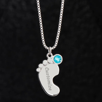 'Spread My Wings' Engraved Necklace with Birthstone - Real Rad Boutique