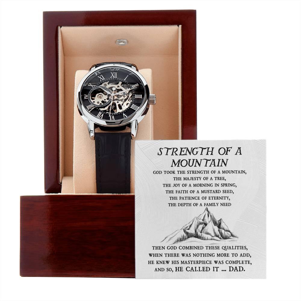 'Strength of a Mountain' Men's Openwork Watch - Real Rad Boutique