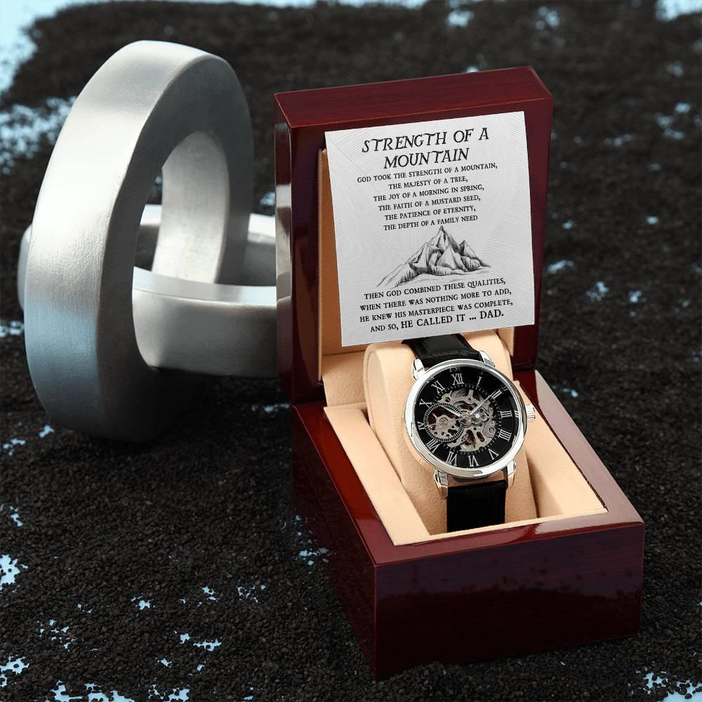 'Strength of a Mountain' Men's Openwork Watch - Real Rad Boutique