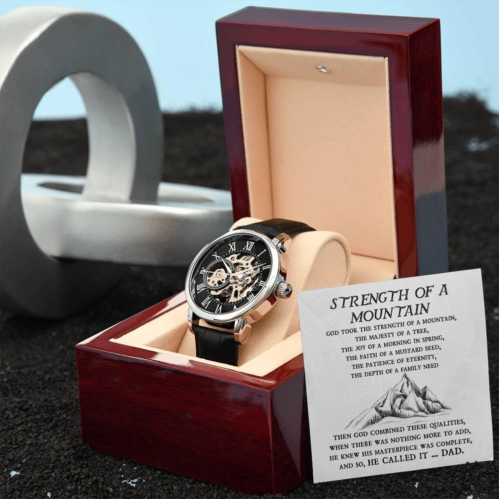 'Strength of a Mountain' Men's Openwork Watch - Real Rad Boutique