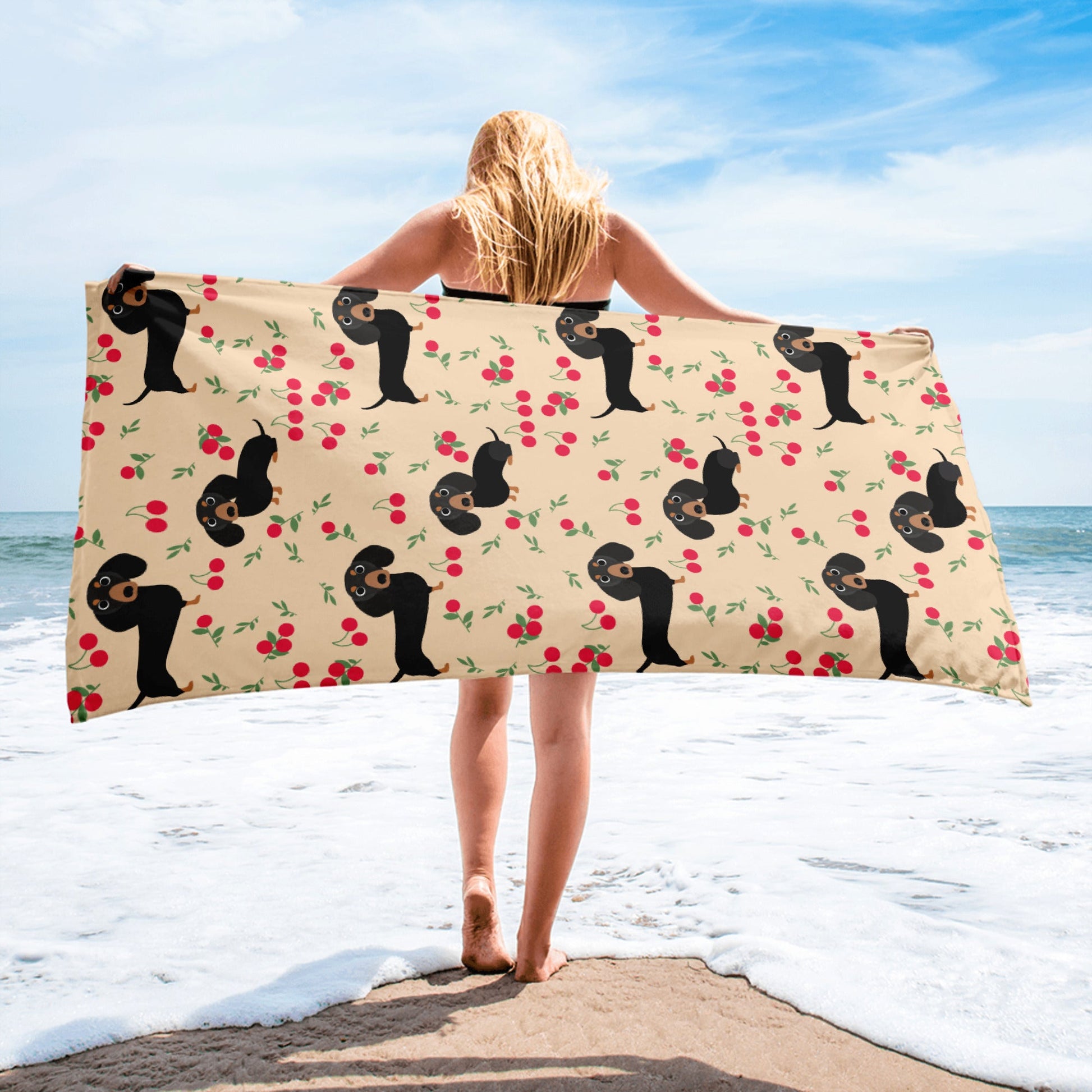 Summer Cherry - Dachshund Beach Towel - Real Rad Boutique